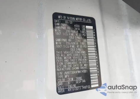 2023 Nissan Rogue Sv Fwd from USA, damaged, VIN JN8BT3BA9PW414381